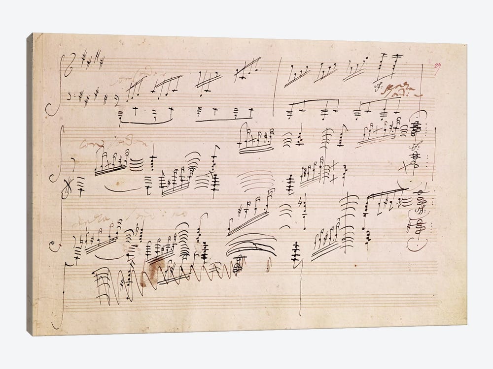 Score Sheet Of Moonlight Sonata by Ludwig van Beethoven 1-piece Art Print