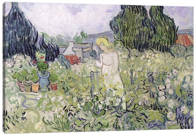 Mademoiselle Gachet in her garden at Auvers-sur-Oise, 1890  Canvas Art Print - Post-Impressionism Art