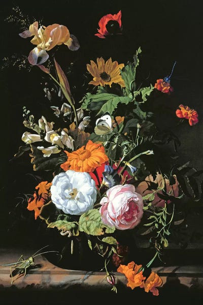 Peonies: Still Life Of Summer Flowers by Rachel Ruysch