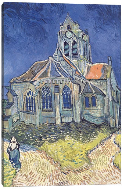 The Church at Auvers-sur-Oise, 1890  Canvas Art Print - Post-Impressionism Art