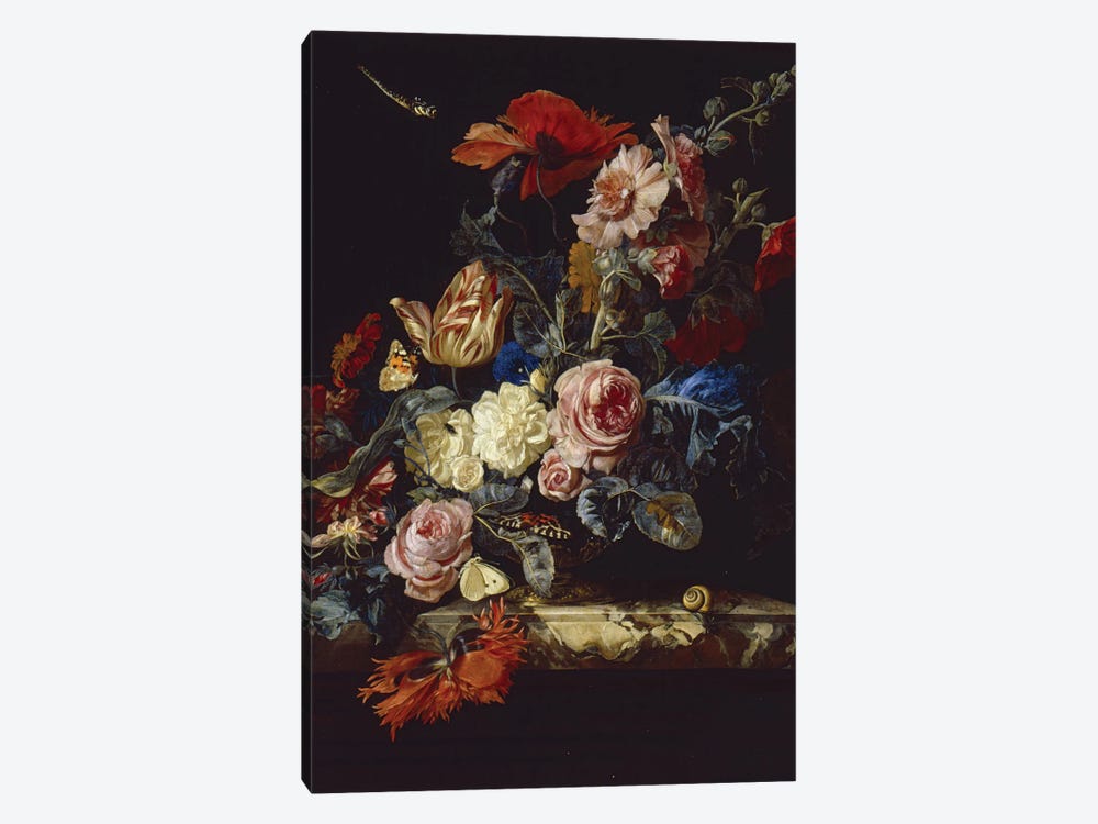 A Vase Of Flowers, 1663 1-piece Canvas Wall Art