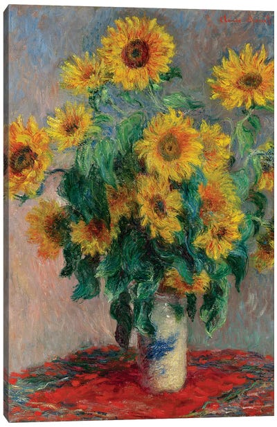 Bouquet Of Sunflowers, 1881 Canvas Art Print - Claude Monet