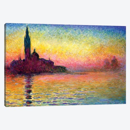 San Giorgio Maggiore By Twilight, 1908 (National Museum Of Wales, Cardiff) Canvas Print #BMN6414} by Claude Monet Canvas Print