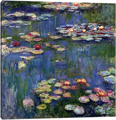 Water Lilies, 1916 Canvas Art Print - Claude Monet