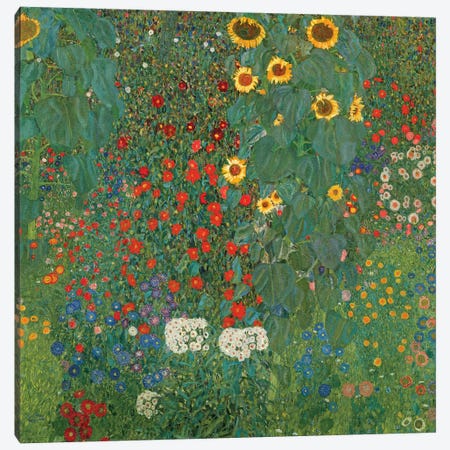 Farm Garden With Sunflowers, 1905-06 Canvas Print #BMN6420} by Gustav Klimt Canvas Print