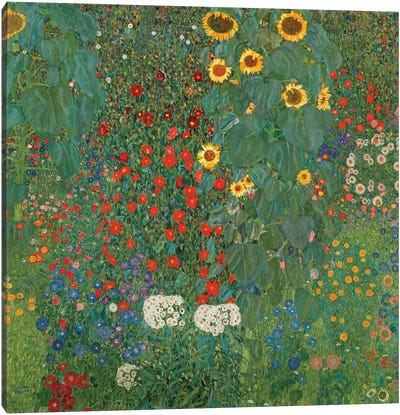 Farm Garden With Sunflowers, 1905-06 Canvas Art Print - Gustav Klimt