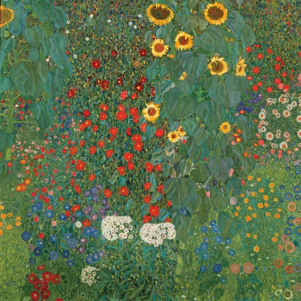 Gustav Klimt: Farm Garden With Sunflowers, 1905-06 by Gustav Klimt