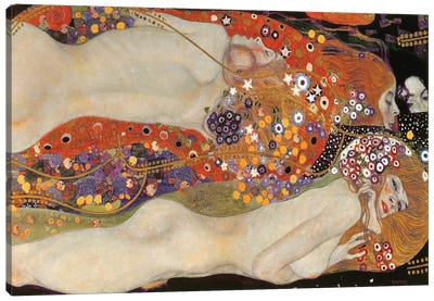 Water Serpents II, 1904-07 Canvas Art Print - All Things Klimt