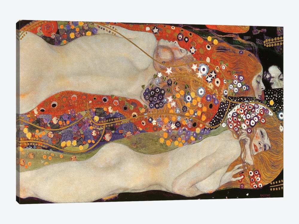 Water Serpents II, 1904-07 by Gustav Klimt 1-piece Canvas Art