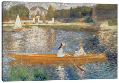 Boating On The Seine, c.1879 Canvas Art Print - Pierre Auguste Renoir