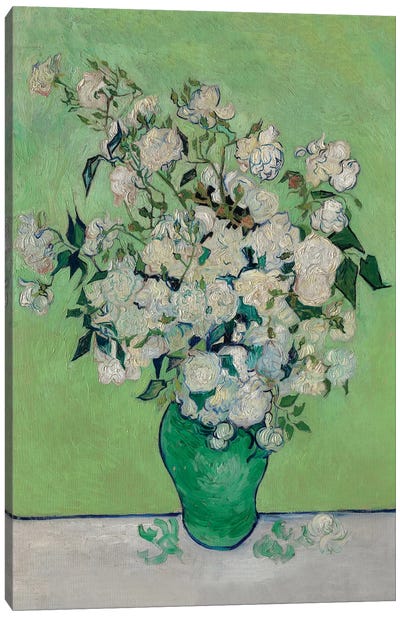 A Vase Of Roses, 1890 Canvas Art Print - Green with Envy