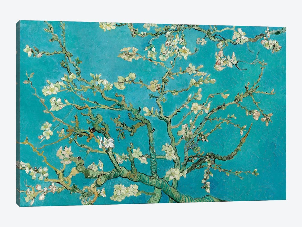 ALMOND BLOSSOM TREE  OIL  PAINT  BY VAN GOGH REPRINT  ON FRAMED CANVAS WALL ART 