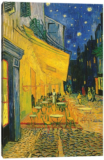 Café Terrace, Place du Forum, Arles, 1888 Canvas Art Print - Restaurant & Diner Art