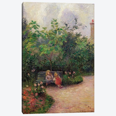 A Corner of the Garden at the Hermitage, Pontoise, 1877  Canvas Print #BMN642} by Camille Pissarro Canvas Art
