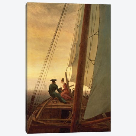 On Board A Sailing Ship, 1819 Canvas Print #BMN6436} by Caspar David Friedrich Art Print