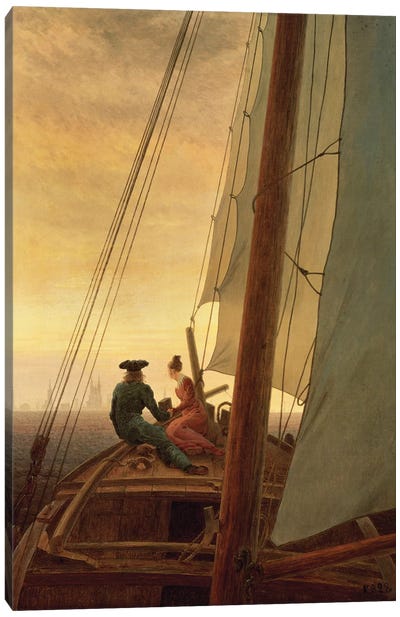 On Board A Sailing Ship, 1819 Canvas Art Print - Nautical Art