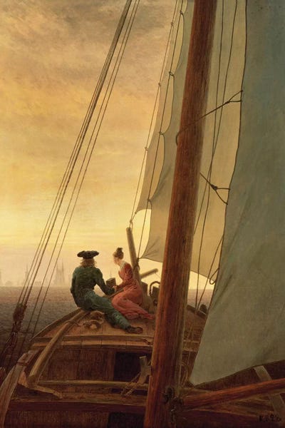 Romanticism: On Board A Sailing Ship, 1819 by Caspar David Friedrich