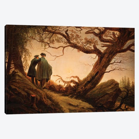 Two Men In The Consideration Of The Moon, c.1830 Canvas Print #BMN6439} by Caspar David Friedrich Canvas Wall Art