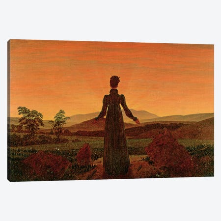 Woman At Dawn Canvas Print #BMN6441} by Caspar David Friedrich Art Print