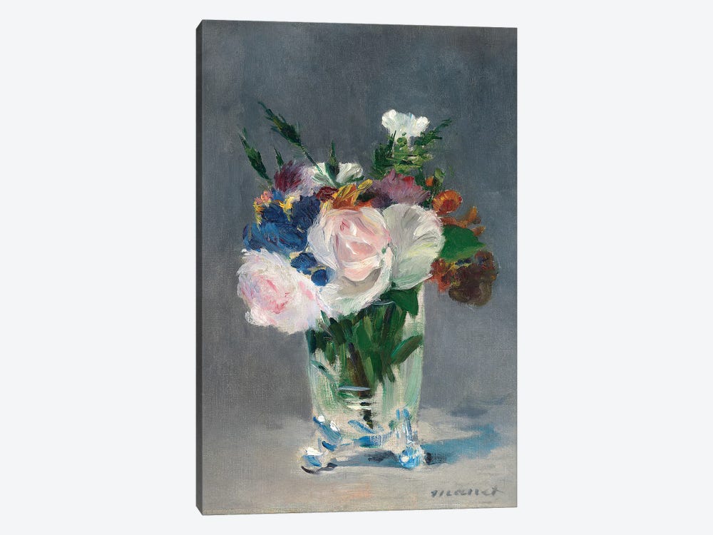 Flowers In A Crystal Vase, c.1882 by Edouard Manet 1-piece Canvas Artwork