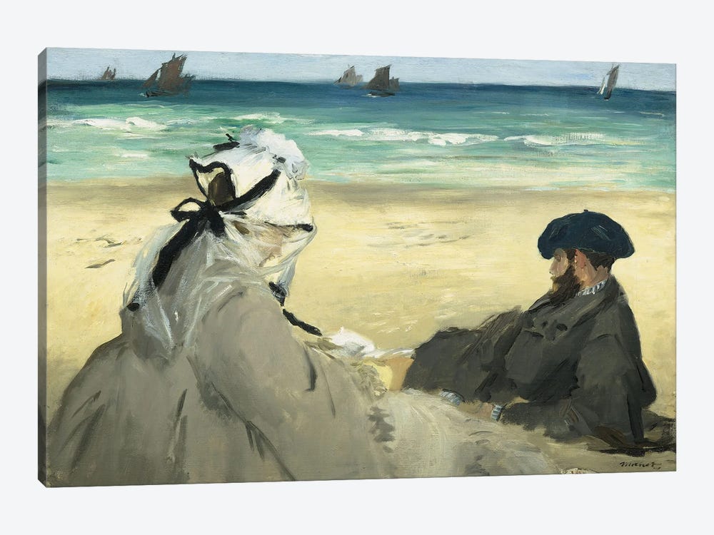 On The Beach, 1873 by Edouard Manet 1-piece Canvas Artwork