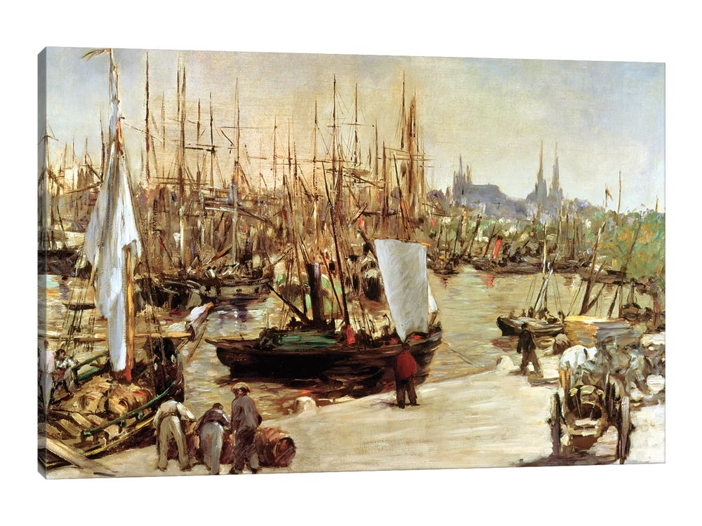 The Port Of Bordeaux, 1871 Canvas Art Print by Edouard Manet