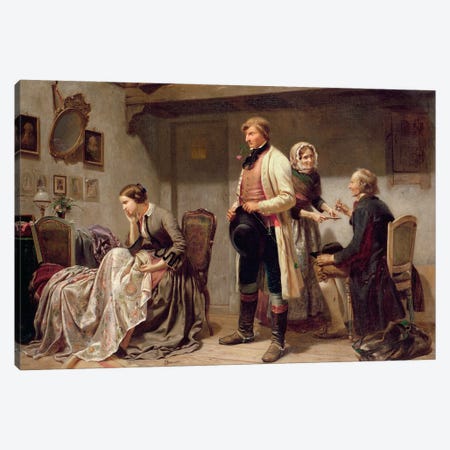 A toast to the engaged couple  Canvas Print #BMN645} by Carl Wilhelm Huebner Canvas Art Print