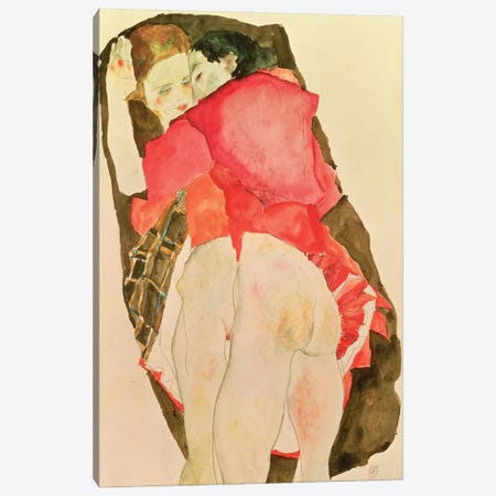 Lovers, 1911 Canvas Print #BMN6461} by Egon Schiele Art Print