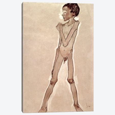 Nude Boy Standing Canvas Print #BMN6462} by Egon Schiele Art Print