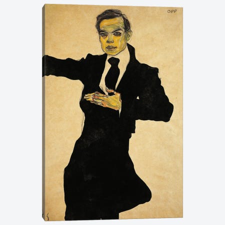 Portrait Of Max Oppenheimer, 1910 Canvas Print #BMN6463} by Egon Schiele Canvas Print