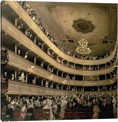 The Auditorium Of The Old Castle Theatre, 1888 Canvas Art Print - Gustav Klimt