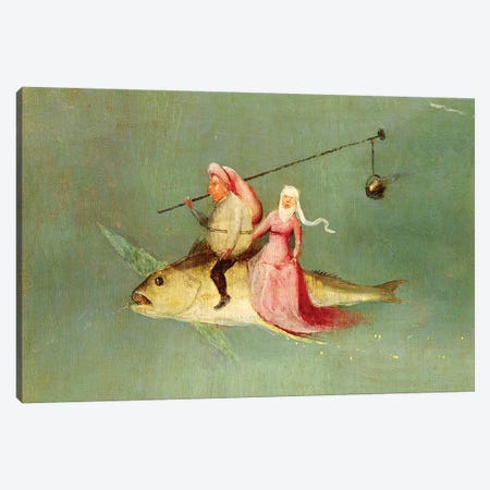 Detail Of A Couple Riding A Fish, The Temptation Of St. Anthony Canvas Print #BMN6477} by Hieronymus Bosch Art Print
