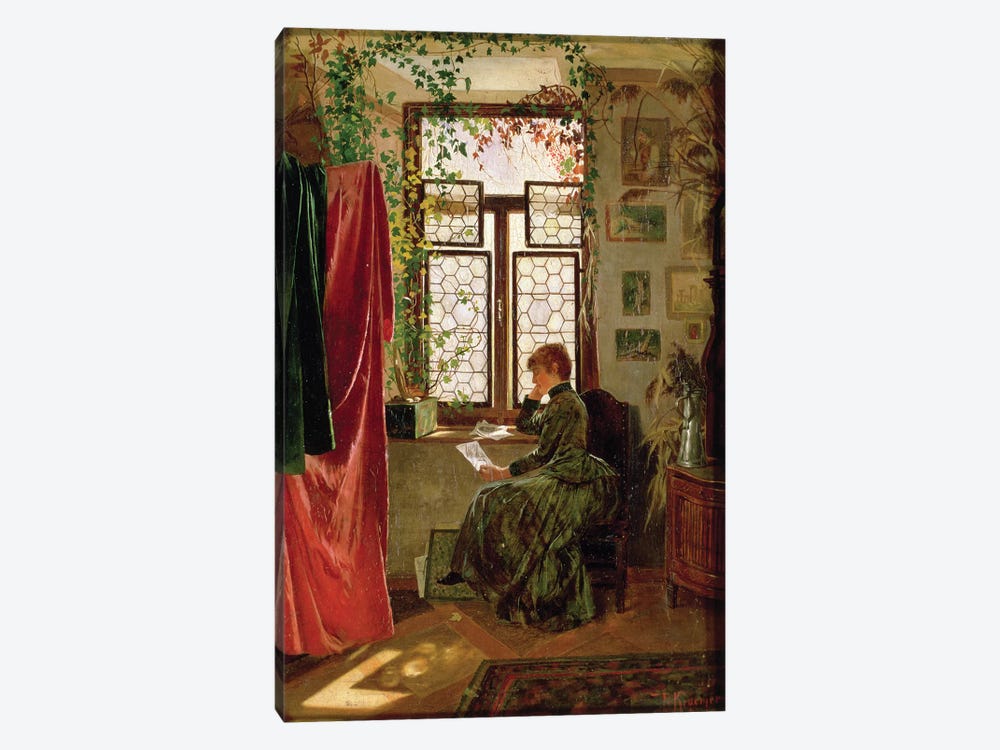 Reading the letter by Peter Kraemer 1-piece Canvas Wall Art