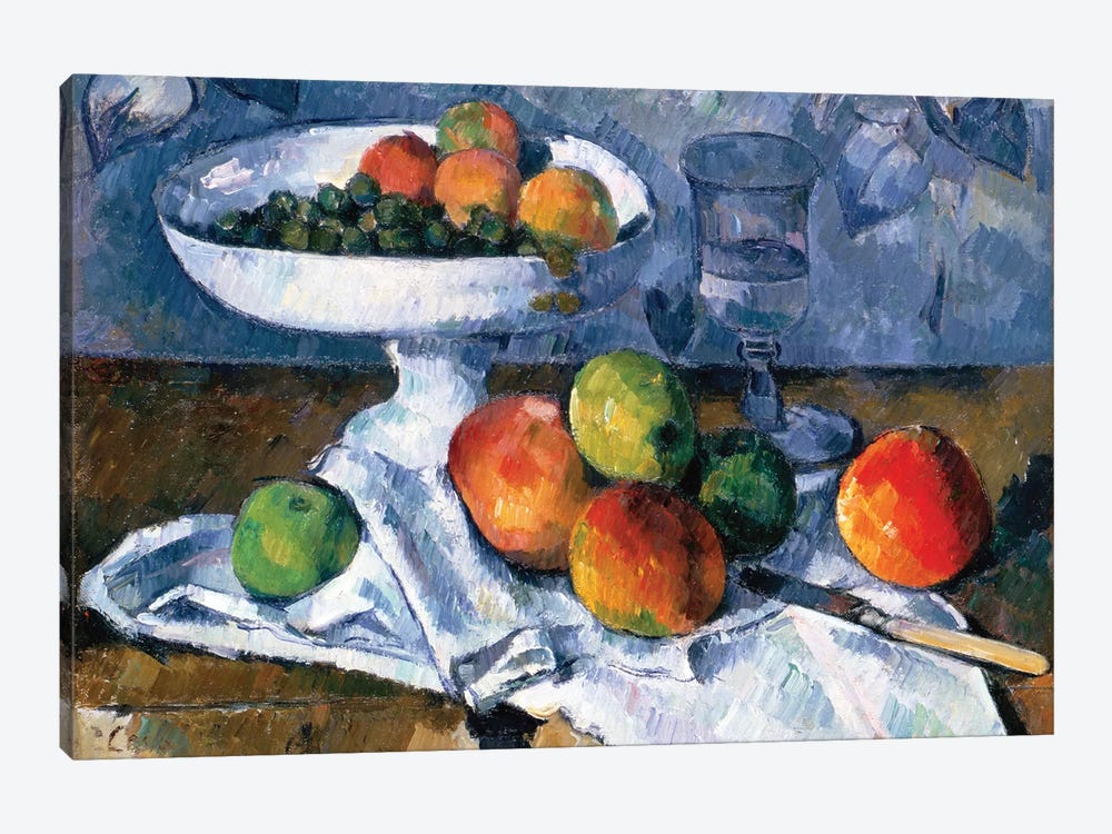 Fruit Bowl Pitcher And Fruit by Paul Cezanne Reproduction For Sale