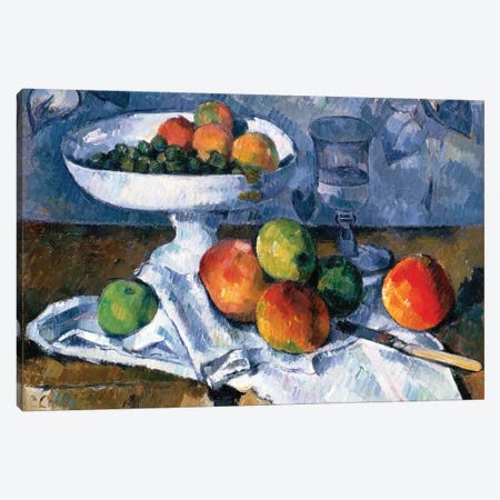 Still Life With Fruit Dish, 1879-80 Canvas Print #BMN6490} by Paul Cezanne Canvas Wall Art