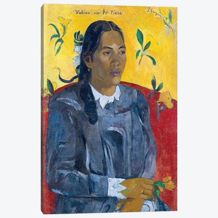 Vahine No Te Tiare (Woman With A Flower), 1891 Canvas Print #BMN6495} by Paul Gauguin Canvas Art Print