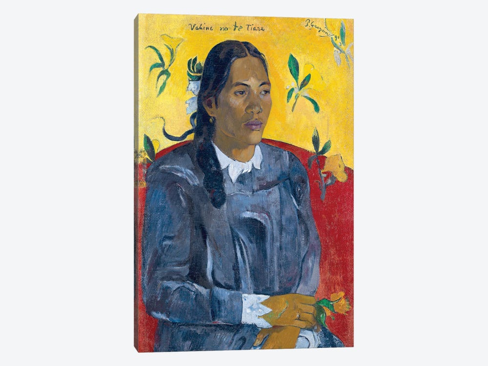 Vahine No Te Tiare (Woman With A Flower), 1891 by Paul Gauguin 1-piece Canvas Wall Art