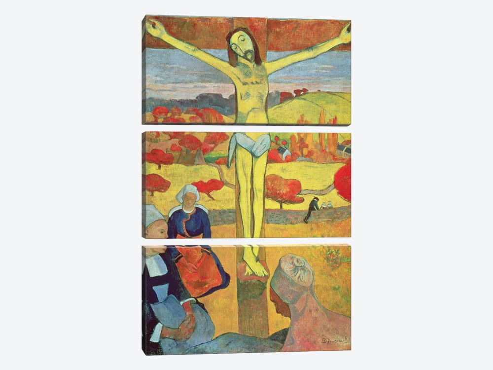 Yellow Christ, 1889 by Paul Gauguin 3-piece Canvas Print