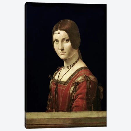 Portrait of a Lady from the Court of Milan, c.1490-95  Canvas Print #BMN649} by Leonardo da Vinci Canvas Art