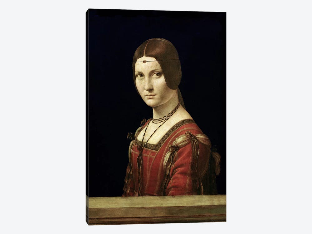 Portrait of a Lady from the Court of Milan, c.1490-95  by Leonardo da Vinci 1-piece Canvas Artwork