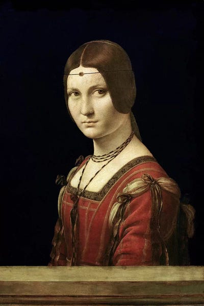 Lombardy: Portrait of a Lady from the Court of Milan, c.1490-95  by Leonardo da Vinci