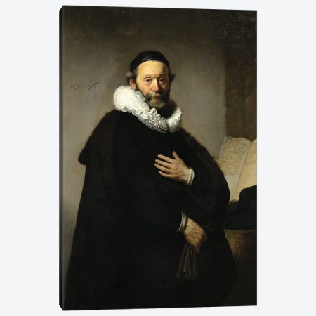 Portrait Of Johannes Wtenbogaert, 1633 Canvas Print #BMN6503} by Rembrandt van Rijn Canvas Artwork