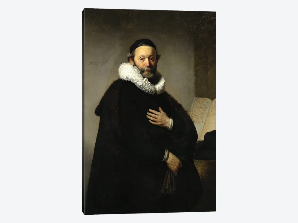 Portrait Of Johannes Wtenbogaert, 1633 by Rembrandt van Rijn 1-piece Canvas Artwork