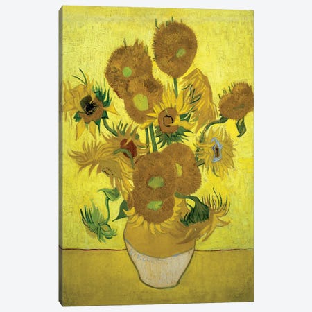 Sunflowers (Repetition Of The Fourth Version), 1889 Canvas Print #BMN6516} by Vincent van Gogh Canvas Wall Art