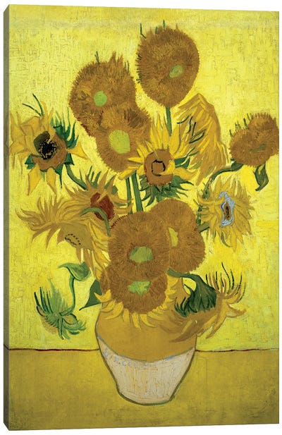 Sunflowers (Repetition Of The Fourth Version), 1889 Canvas Art Print - Large Floral & Botanical Art