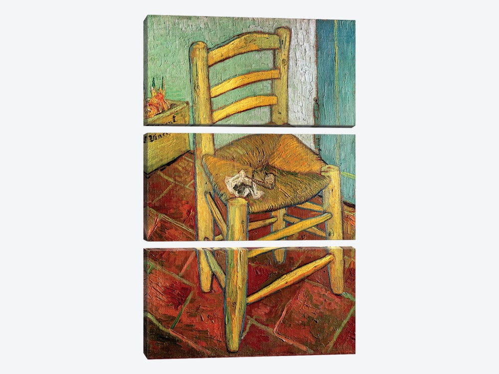 Vincent's Chair, 1888 by Vincent van Gogh 3-piece Canvas Wall Art