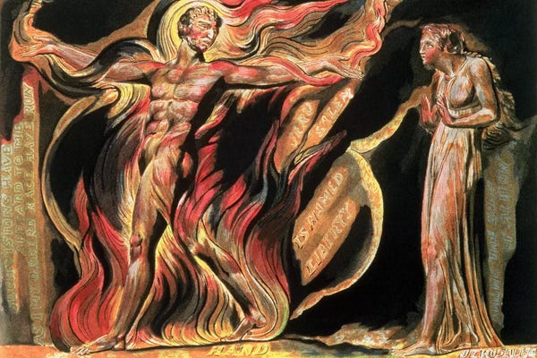 Romanticism: "Such Visions Have Appeared To Me" (Illustration From Jerusalem: The Emanation Of The Giant Albion), 1804 by William Blake