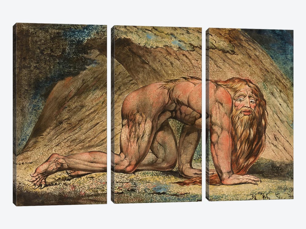 Nebuchadnezzar, 1795 (Minneapolis Institute Of Art) by William Blake 3-piece Canvas Wall Art