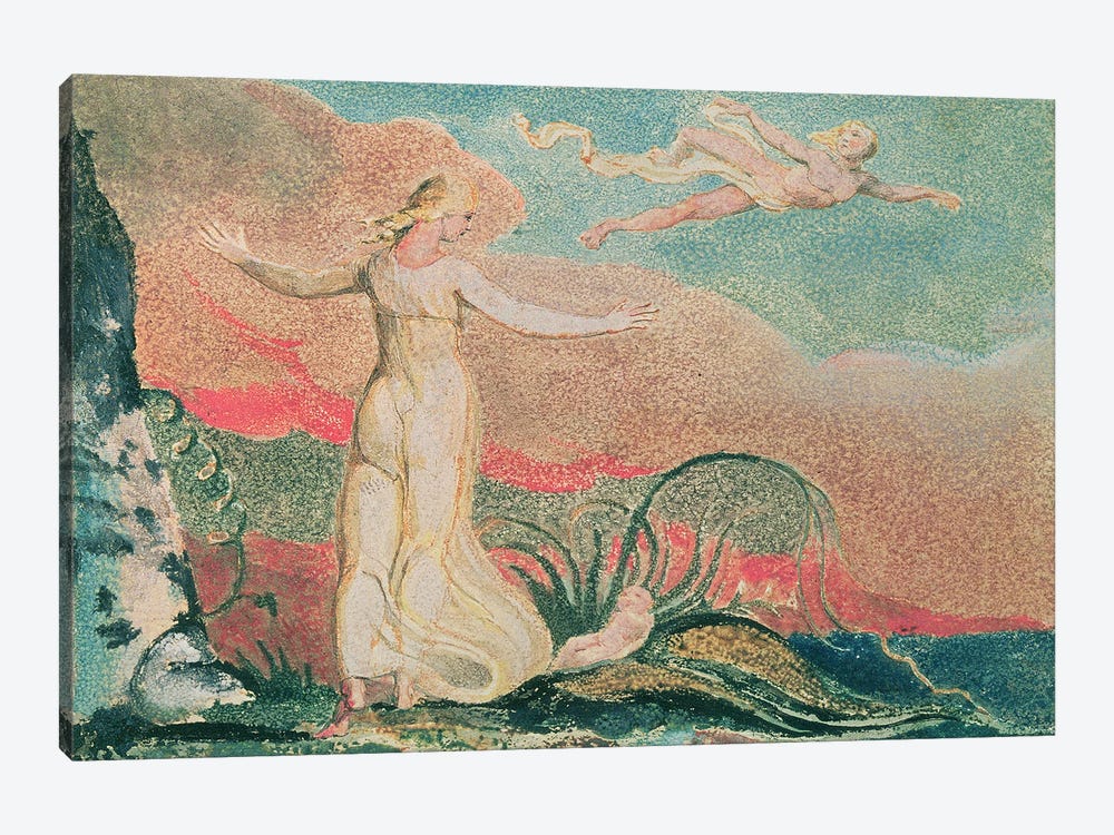 Thel In The Vale Of Har (Illustration From The Book Of Thel), 1794 by William Blake 1-piece Canvas Print
