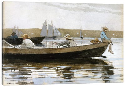 Boys In A Dory, 1873 Canvas Art Print - Nautical Art